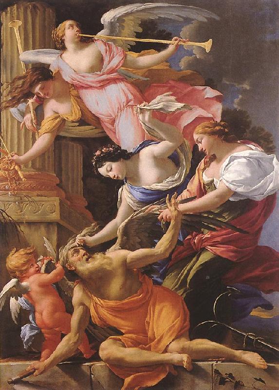 Simon Vouet Saturn, Conquered by Amor, Venus and Hope